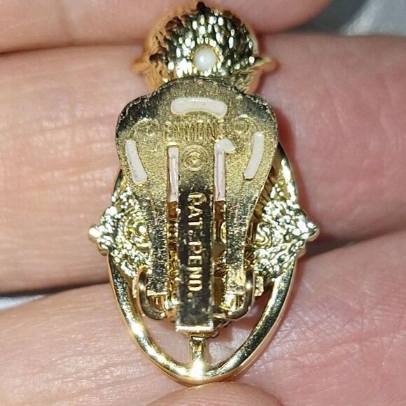 Emmons Lusterware Women's Clip On Earrings Vintage Pearlescent Signed - Picture 9 of 12